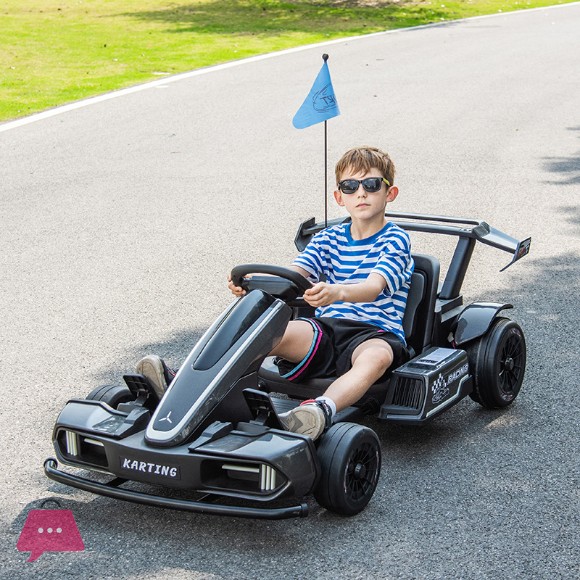 Kids Electric Go-kart with Remote Control Powerful 24V Battery Operated Ride on Car for Children 5-15Years Old