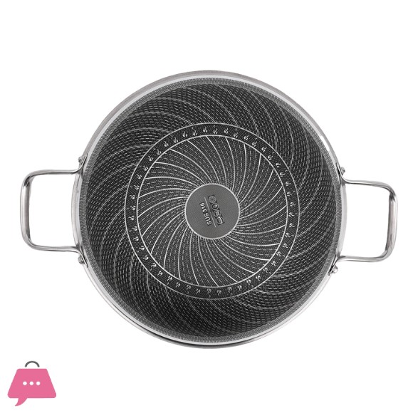 316 High Quality Stainless Steel Honeycomb Laser Coated Non-Stick Wok 32 & 36 Size