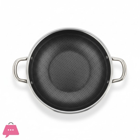 316 High Quality Stainless Steel Honeycomb Laser Coated Non-Stick Wok 32 & 36 Size