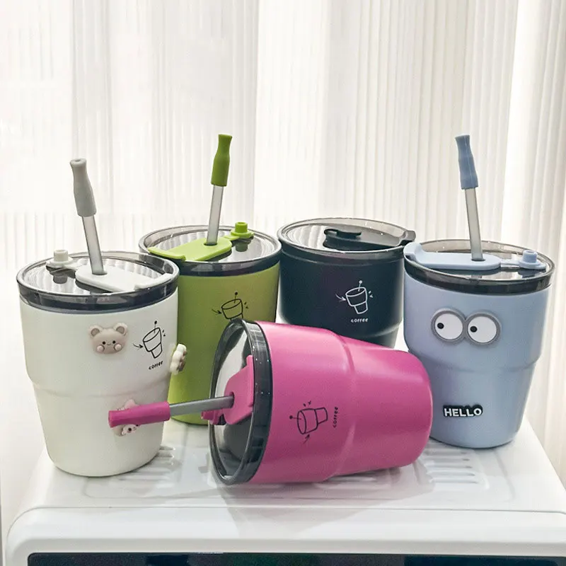 New Korean Style 320ml Insulated Tumbler with Lids Stainless Steel Double Wall Vacuum Coffee Tumbler Cup for Cold & Hot Drinks Stainless Steel Hot and Cold