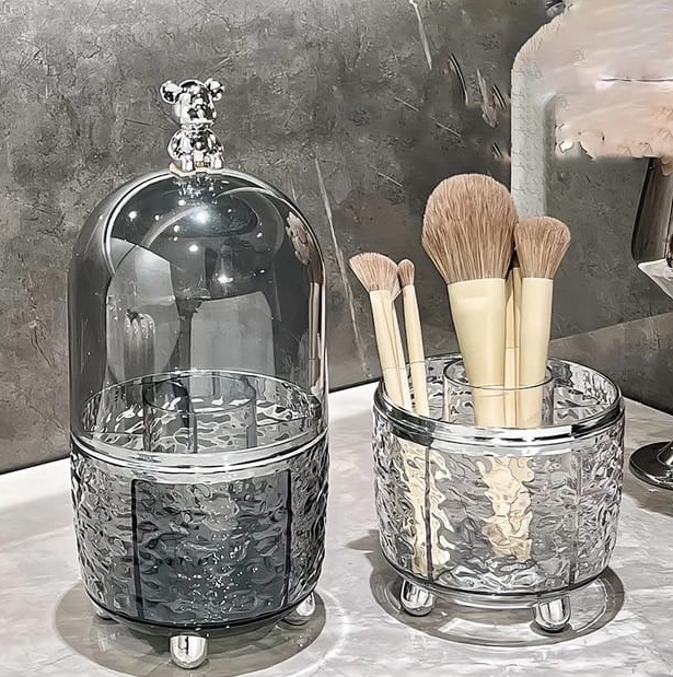 Luxury 360 Degree Rotating Makeup Brush Holders with lid