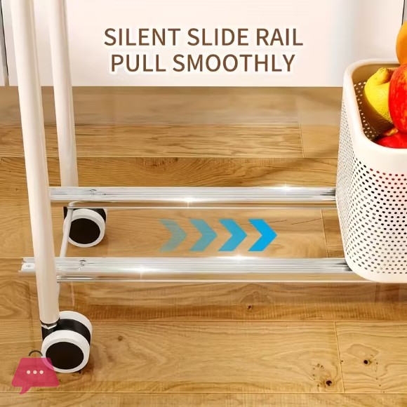Binca 5 Tier Utility Trolley Practical Shelf for Storage Kitchen/Bathroom/Bedroom/Next to Refrigerator Carbon Steel Black/White