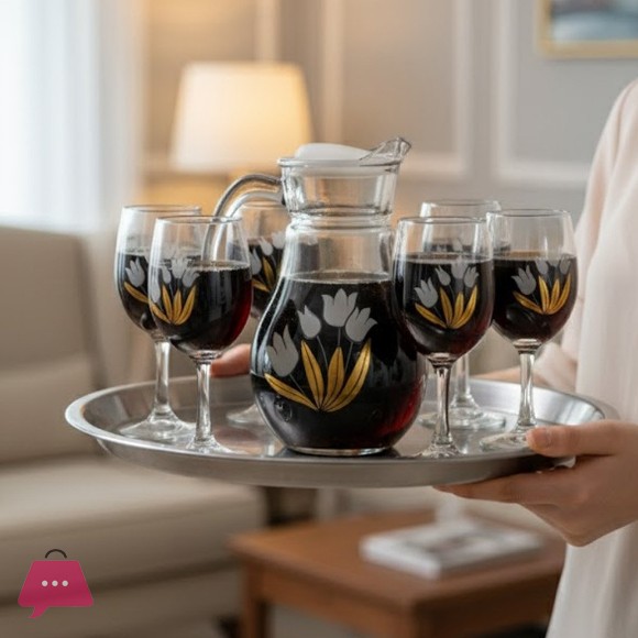 7-Piece Gold-Design Water Set