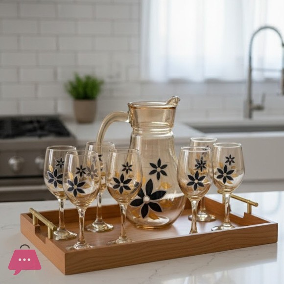 7-Piece Gold-Design Water Set