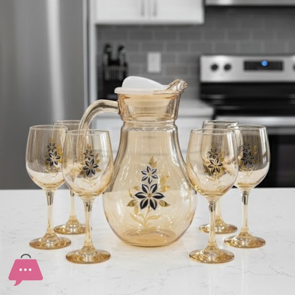7-Piece Gold-Design Water Set