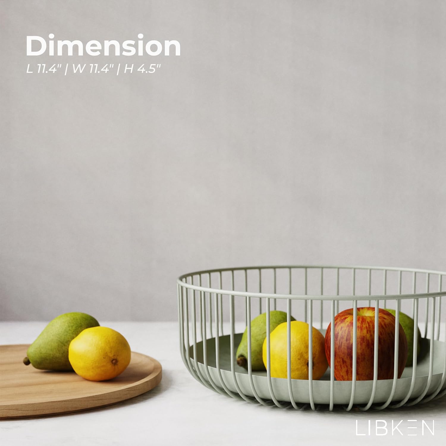 Wooden Bamboo Fruit Basket with Lid - Kitchen Countertop Fruit Bowl