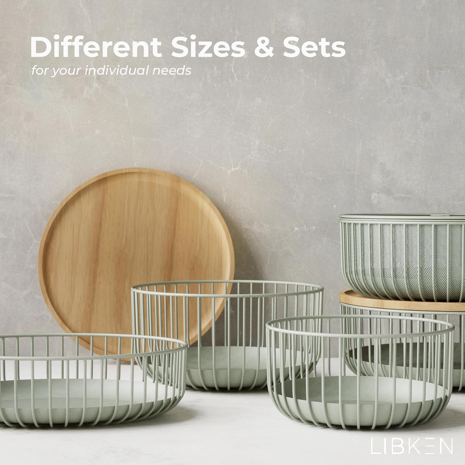 Wooden Bamboo Fruit Basket with Lid - Kitchen Countertop Fruit Bowl