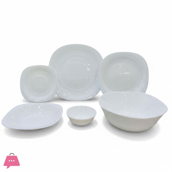 KINGRI OPALWARE MARBLE DINNER SET 26 PCS (WHITE)