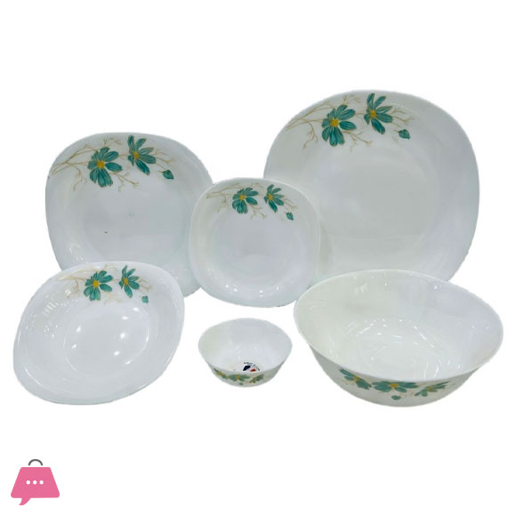 KINGRI OPALWARE MARBLE DINNER SET 26 PCS (SHAGHAYEGA GREEN)