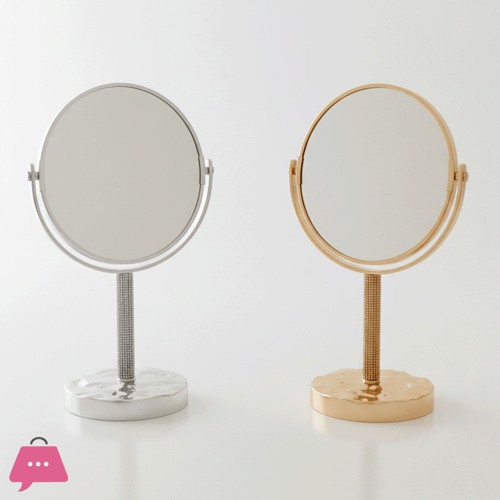 Rotating Desktop Beauty Mirror Makeup Mirror Double Faced Round Glass Mirror