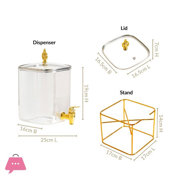 Royale Flow Glass Juice Dispenser with Stand 3.5 Liter
