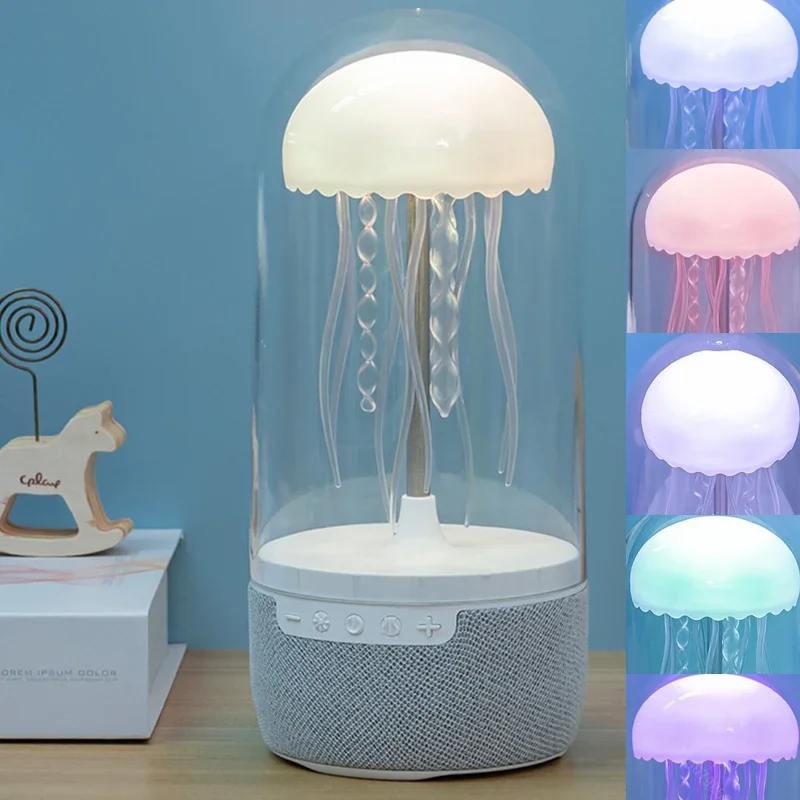 Creative Colorful Jellyfish Lamp Bluetooth Speaker HiFi Stereo 1800mAh Sports Jellyfish Speaker with Lights