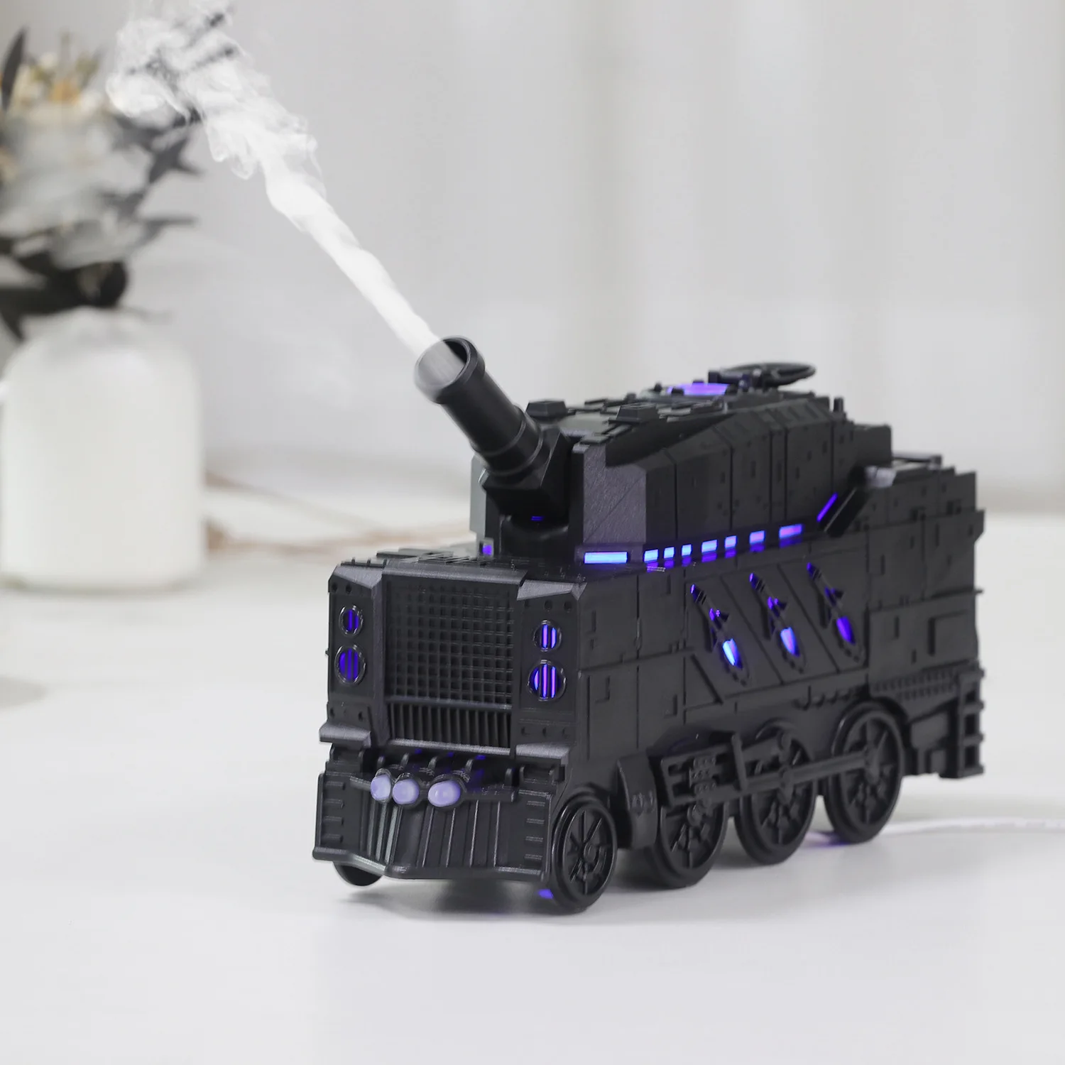 Train Air Humidifier Ultrasonic Aromatherapy Diffusers Mist Maker Lamp