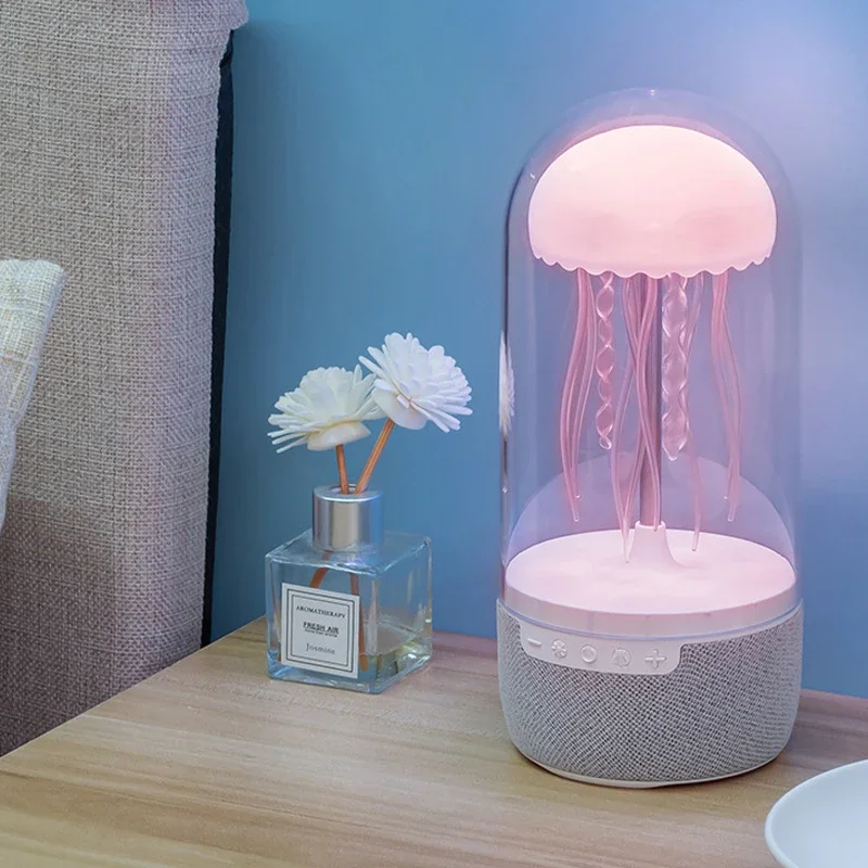 Creative Colorful Jellyfish Lamp Bluetooth Speaker HiFi Stereo 1800mAh Sports Jellyfish Speaker with Lights