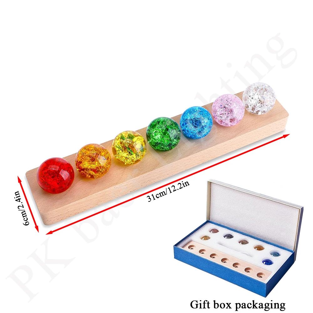 7Pcs Natural Healing Spheres LED Night Lighting Crystal Ball Lamp Light Living Room Decoration Ball
