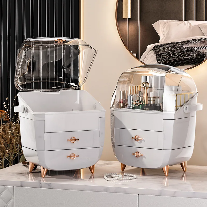 Cosmetics Storage Box Dust-proof Skin Care Product Desktop Organizer For Dressing Table
