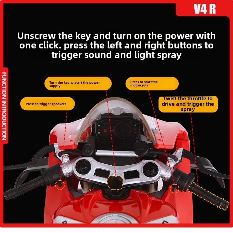 Simulation Alloy 1:6 Ducati Panigale V4S Racing Motorcycle Model Diecast Alloy Motorbike