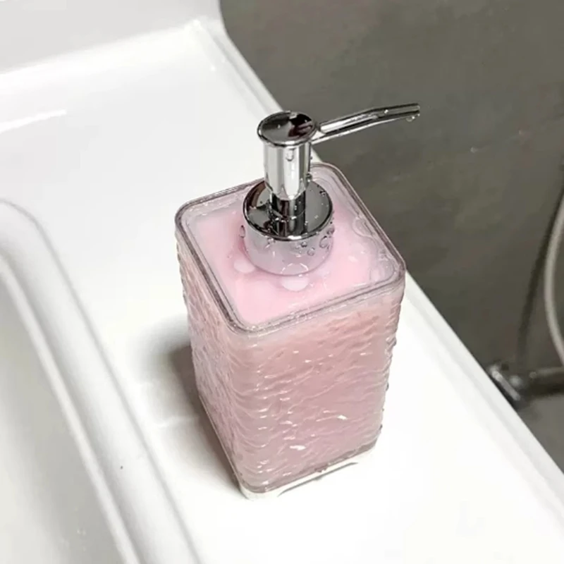 Ripple Emboss Acrylic Plastic Hand Press Pump Liquid Soap Dispenser