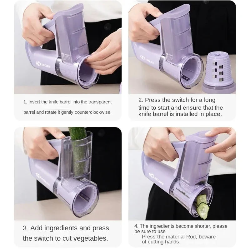 Electric Handheld Vegetable Cutter | Stainless Steel Multi-Functional Veg Slicer & Grass Chopper | USB Rechargeable Kitchen Tool