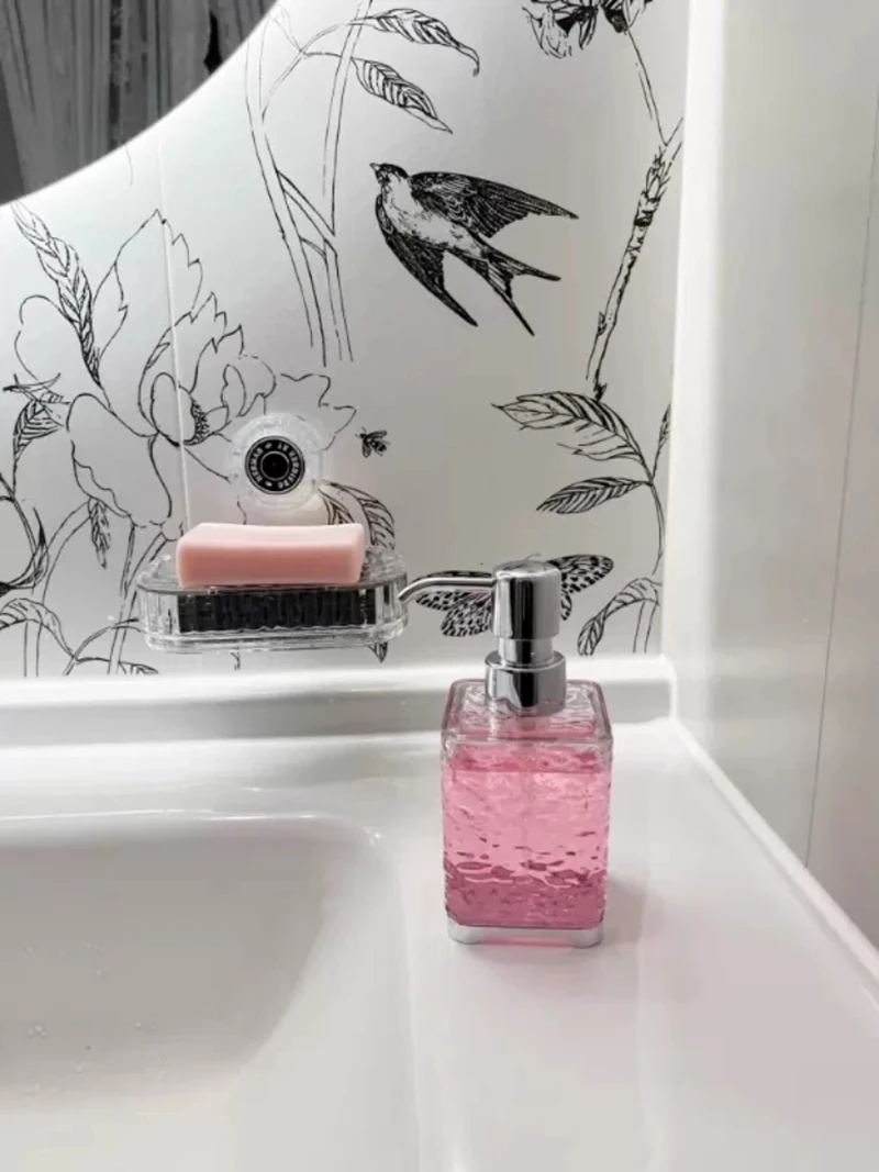 Ripple Emboss Acrylic Plastic Hand Press Pump Liquid Soap Dispenser