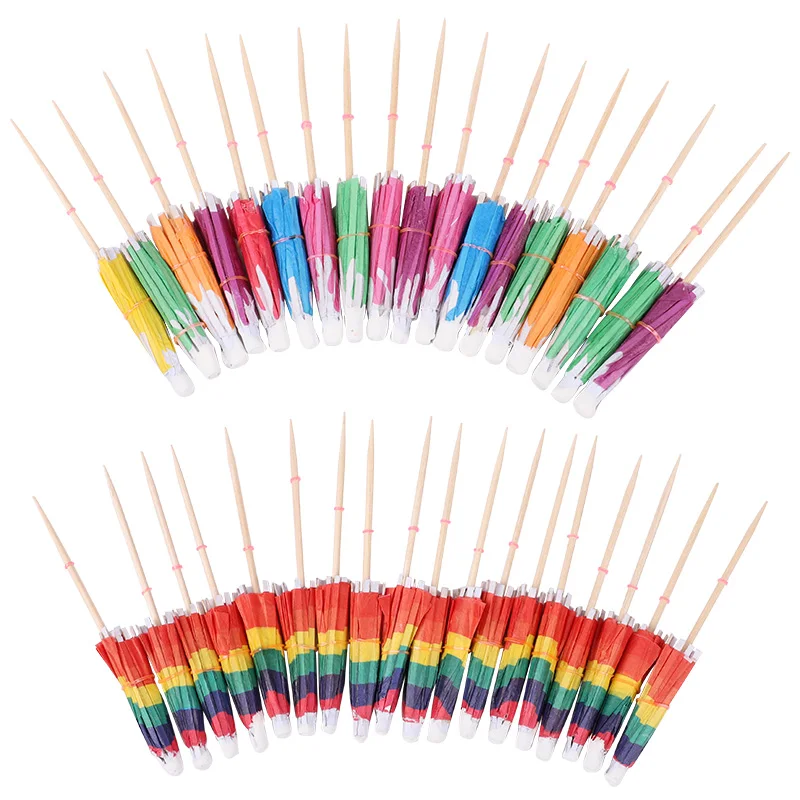 12pcs Cocktail Colorful Flower Sticks Drink Umbrella Cocktail Picks Tropical picks