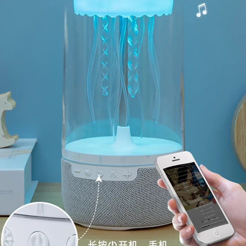 Creative Colorful Jellyfish Lamp Bluetooth Speaker HiFi Stereo 1800mAh Sports Jellyfish Speaker with Lights