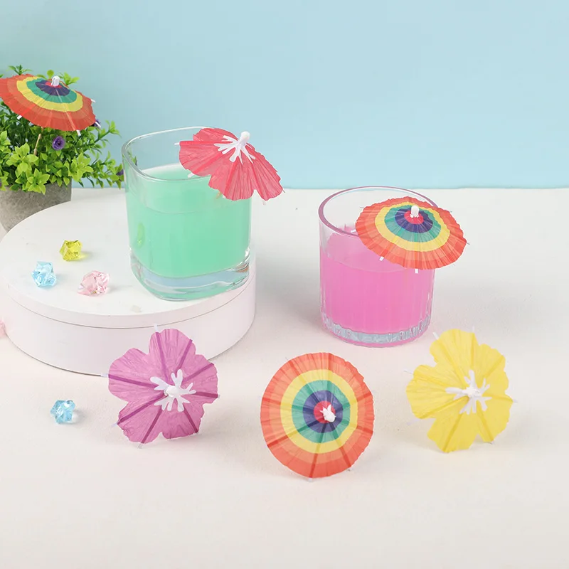 12pcs Cocktail Colorful Flower Sticks Drink Umbrella Cocktail Picks Tropical picks