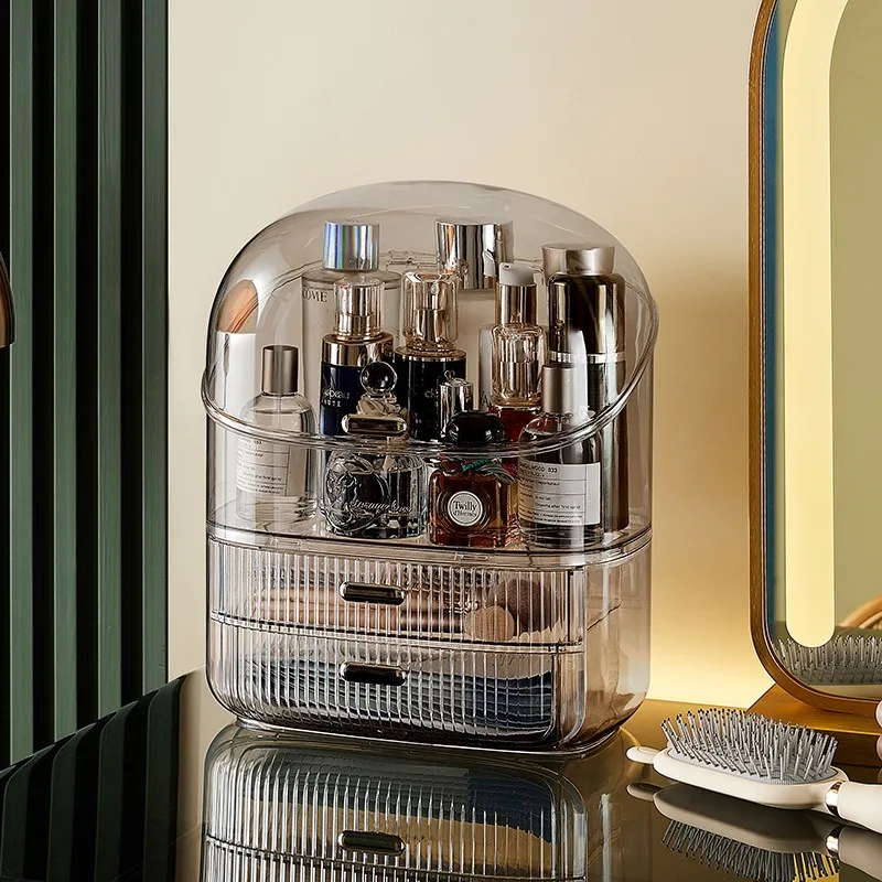 Transparent Desk Makeup Organizer Box, Large Capacity Cosmetic Jewelry Storage Drawer