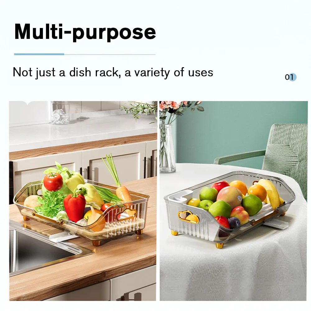 Luxury Dish Drying Rack Eco-friendly Drainer Rack With Drain Basket