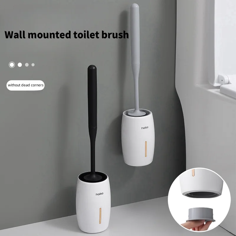 Silicone Toilet Brush WC Accessories Drainable Toilet Brush Cleaning Tools Bathroom Accessories Sets
