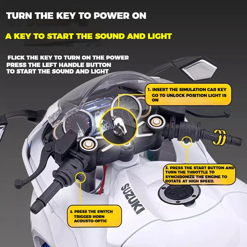 1:6 SUZUKI HAYABUSA GSX-1300R Alloy Diecast Motorcycle Spray Model