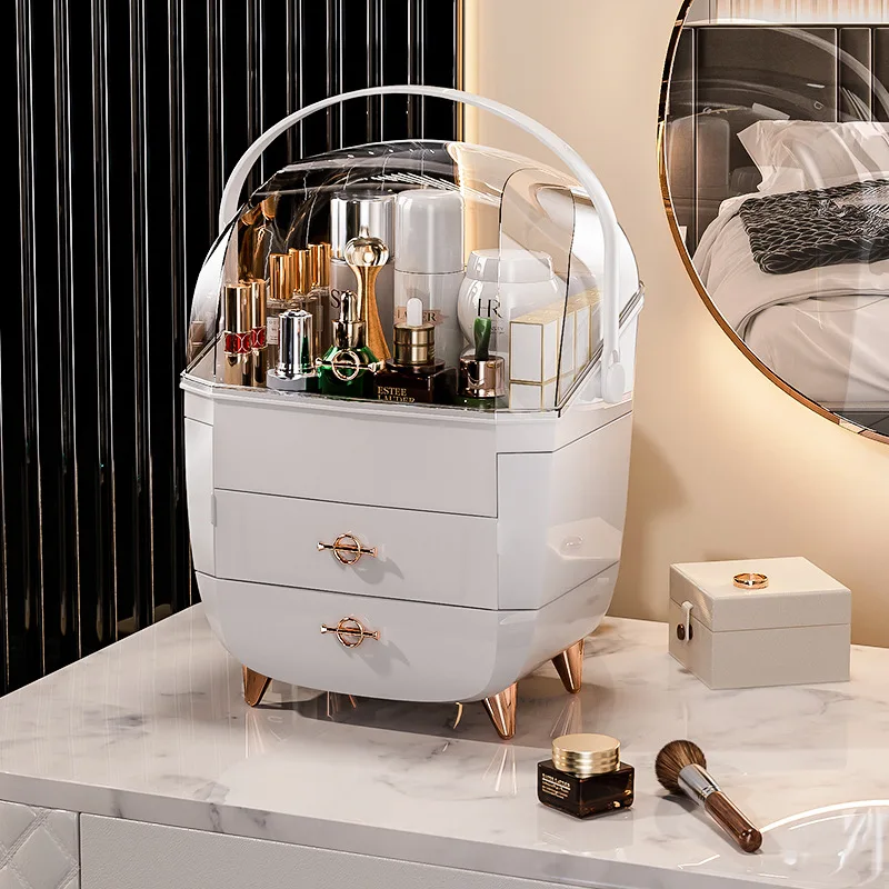 Cosmetics Storage Box Dust-proof Skin Care Product Desktop Organizer For Dressing Table