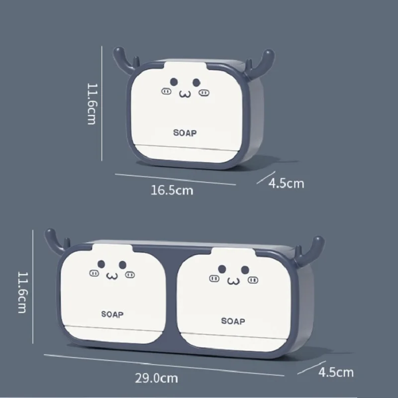 Cartoon Soap Holder ABS Soap Box Wall Hanging Drain Soap Box Single