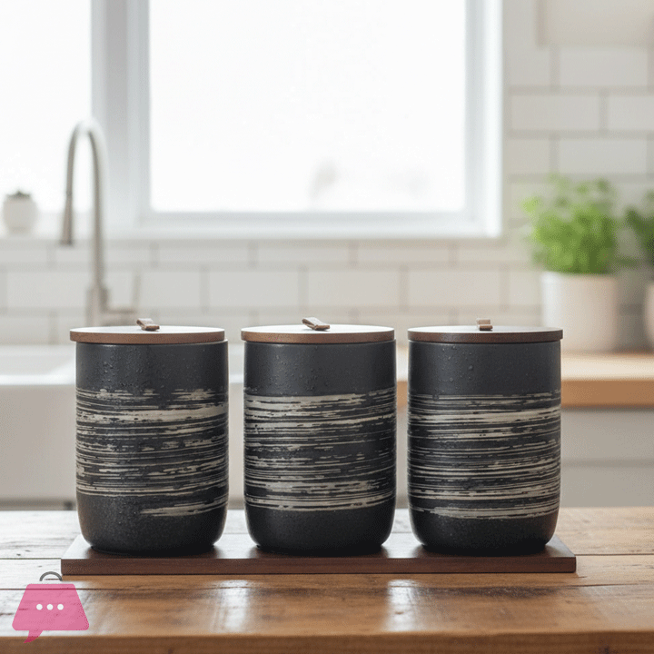 Spice Porcelain Jars - 3 Pcs