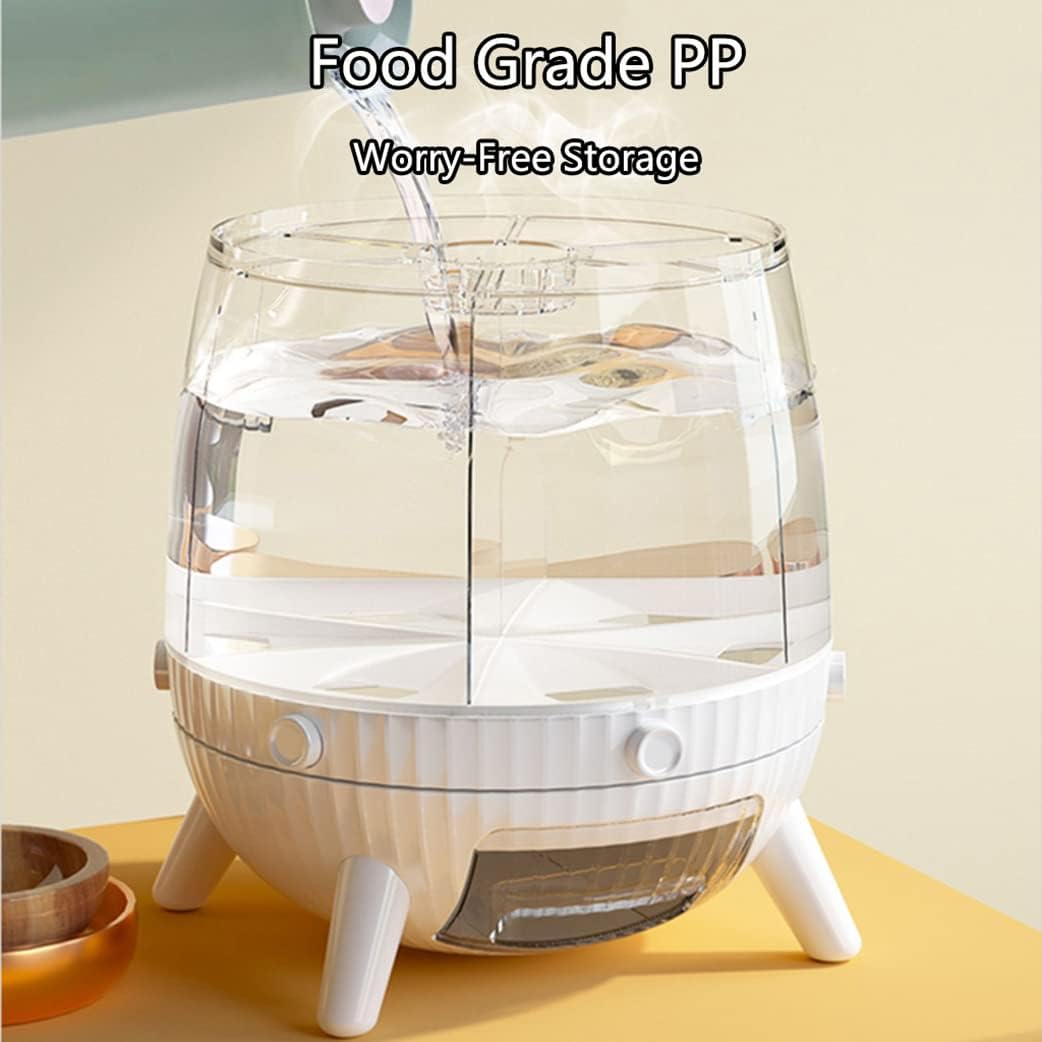 Cereal Dispenser 6 Grid – Large Capacity 6KG 360° Rotating Food Storage Container