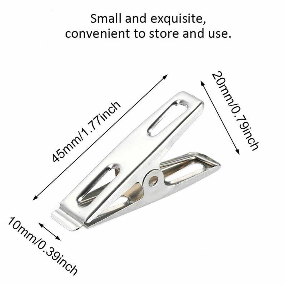Multipurpose Stainless Steel Clips Clothing Clips CHUTKI HOOKS 20Pcs