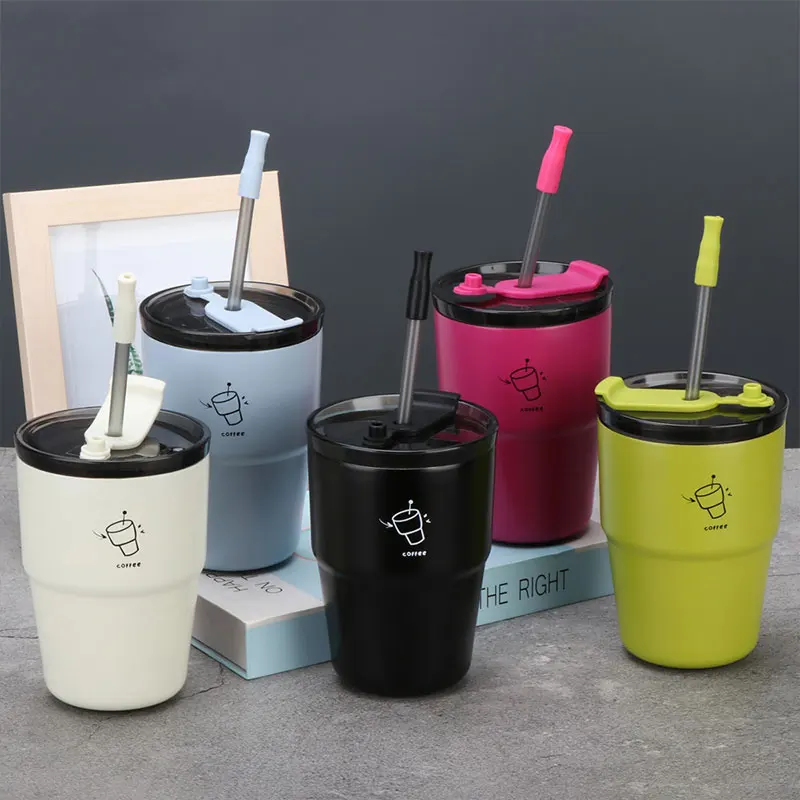 New Korean Style 320ml Insulated Tumbler with Lids Stainless Steel Double Wall Vacuum Coffee Tumbler Cup for Cold & Hot Drinks Stainless Steel Hot and Cold