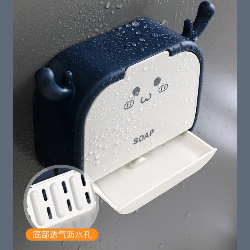 cartoon-soap-holder-abs-soap-box-wall-hanging-drain-soap-box-single