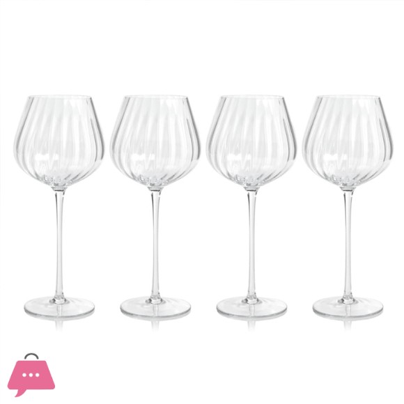 Clear Malden Optic Red Wine Glasses, Set of 4