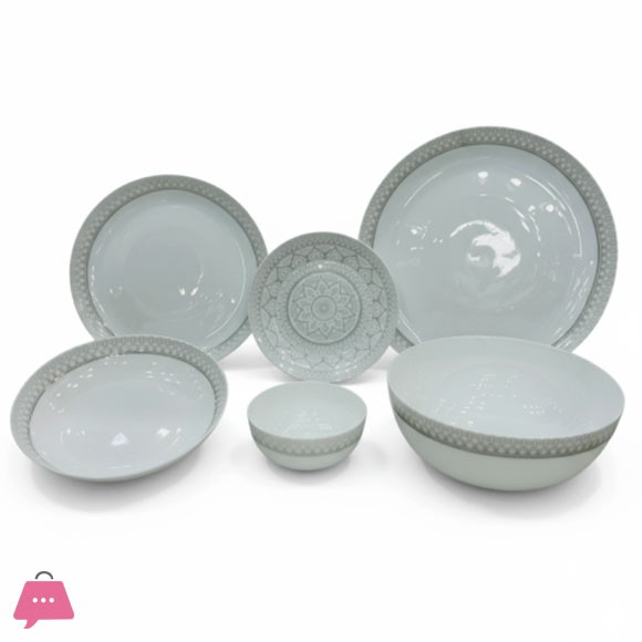 DEWALI OPALWARE MARBLE DINNER SET 26 PCS (ATLAS GREY)