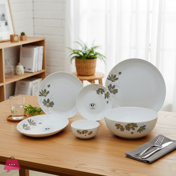 DEWALI OPALWARE MARBLE DINNER SET 26 PCS (SHAGHAYEGA GREY)