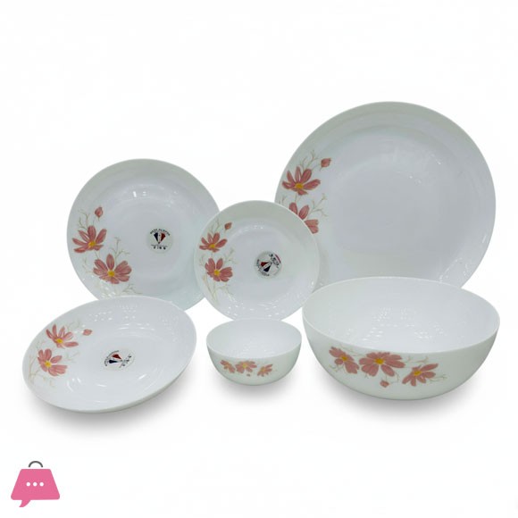DEWALI OPALWARE MARBLE DINNER SET 26 PCS (SHAGHAYEGA PINK)
