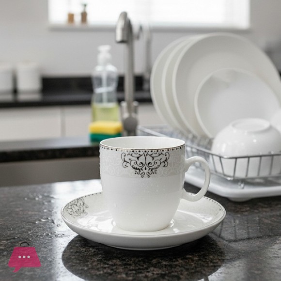 Elegant Ceramic Cup and Saucer Set
