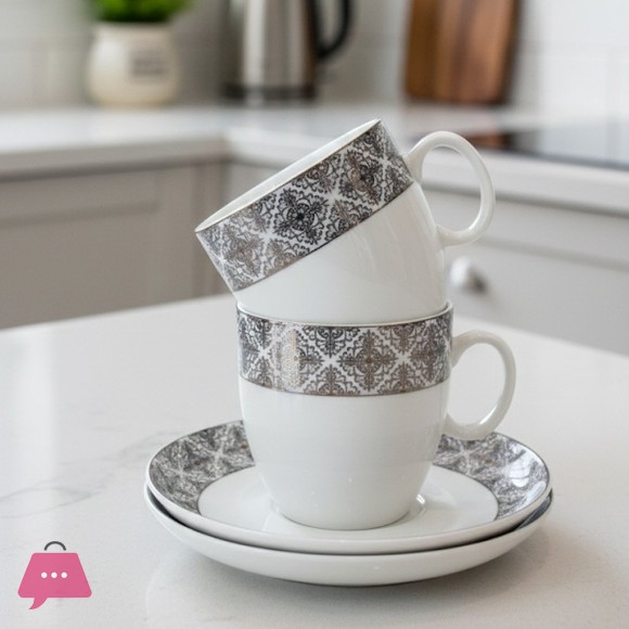 Elegant Ceramic Cup and Saucer Set