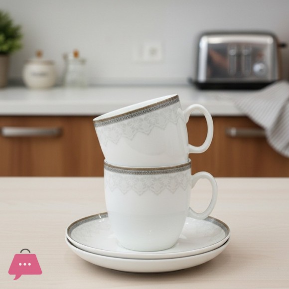 Elegant Ceramic Cup and Saucer Set