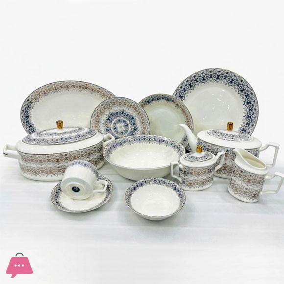 Elegant Dinner Set 8 Person Serving 61 Piece