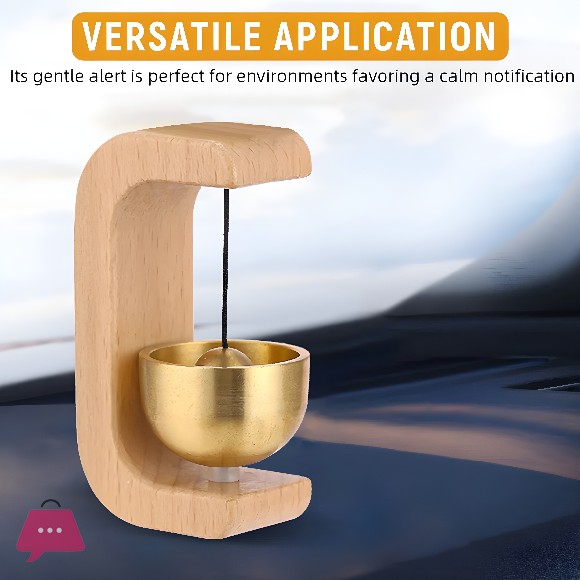 Elegant Wooden Doorbell Chime with Brass Bell for Home Office Decor