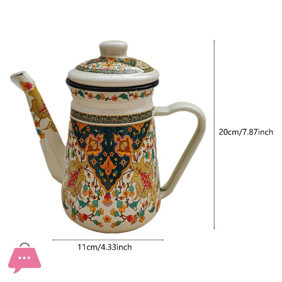 Enamel Coffee Pot Multiuse Large Capacity 1.2L