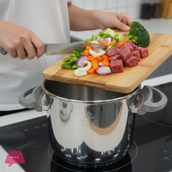 Falez Premium Stainless Steel Pressure Cooker Turbo Safety System 9-Liter