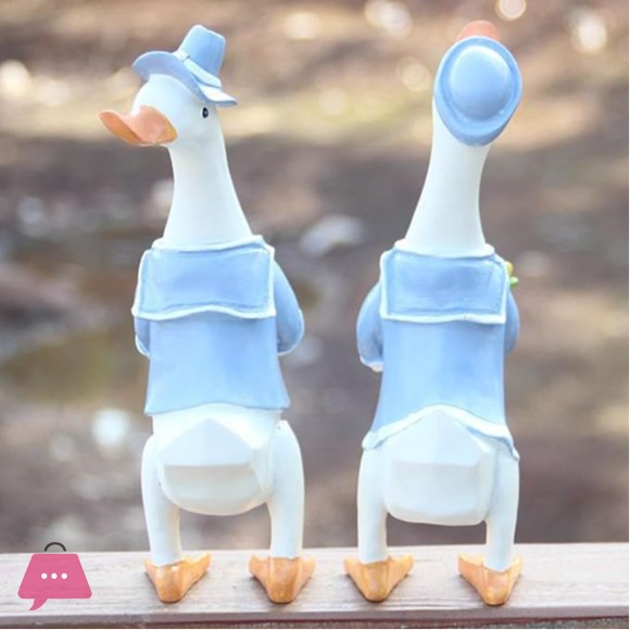 Garden Duck Statue Cute Resin Duck Figurine Funny Goose Sculpture for Decoration